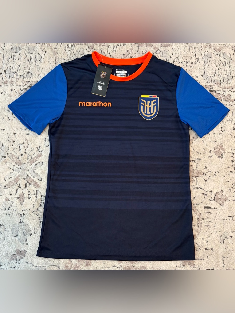 Marathon Authentic Ecuador Team Soccer Training Navy Blue Jersey Men’s Sz: M